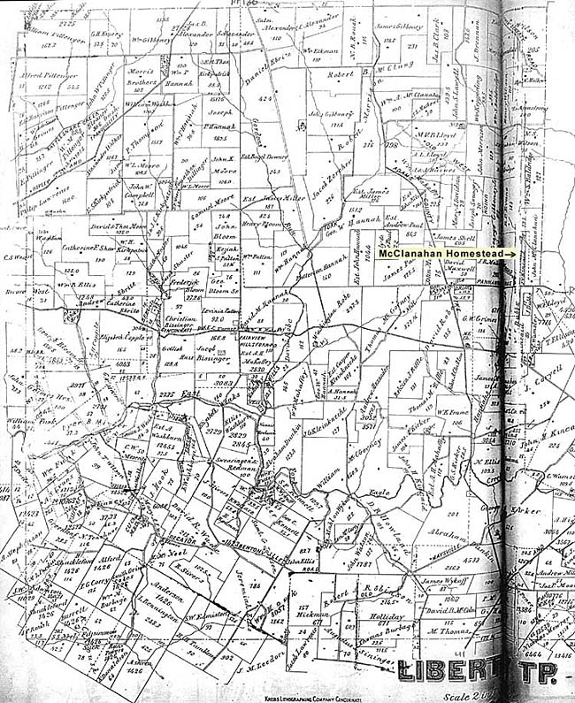 Liberty Township Map, Adams County, Ohio 1880
