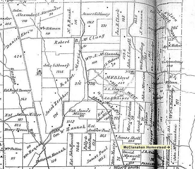 Liberty Township Map, Adams County, Ohio 1880 - Close up of Section 798