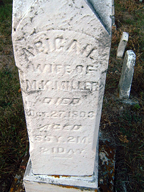 Headstone of Abigail Martin Miller (1838-1893)
