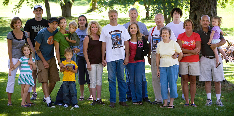 A group portrait of the Paul Burkett Family - August 2008