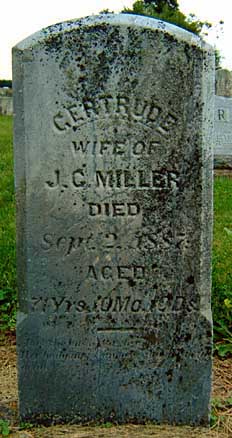 Headstone of  Gertrude Miller Headstone (1815-1887)