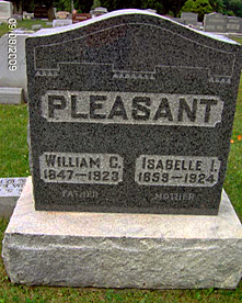 Headstone of  Isabelle Miller and William C. Pleasant